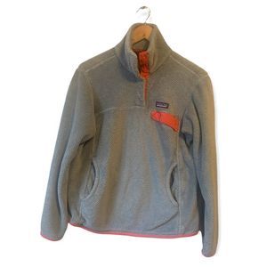 Patagonia Synchilla Re-Tool Snap-T Fleece Pullover Gray Coral Woman's Medium